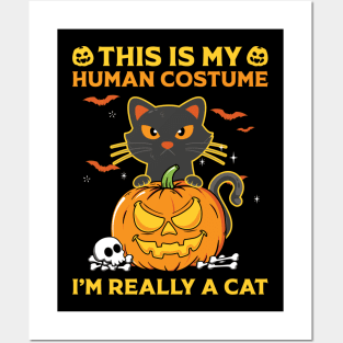 My Human Costume I’m Really A Cat Posters and Art